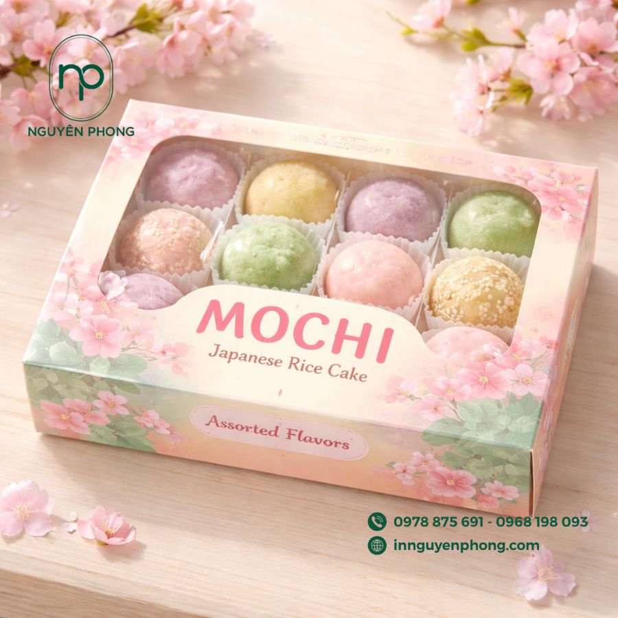 In hộp đựng bánh ngọt xinh xắn